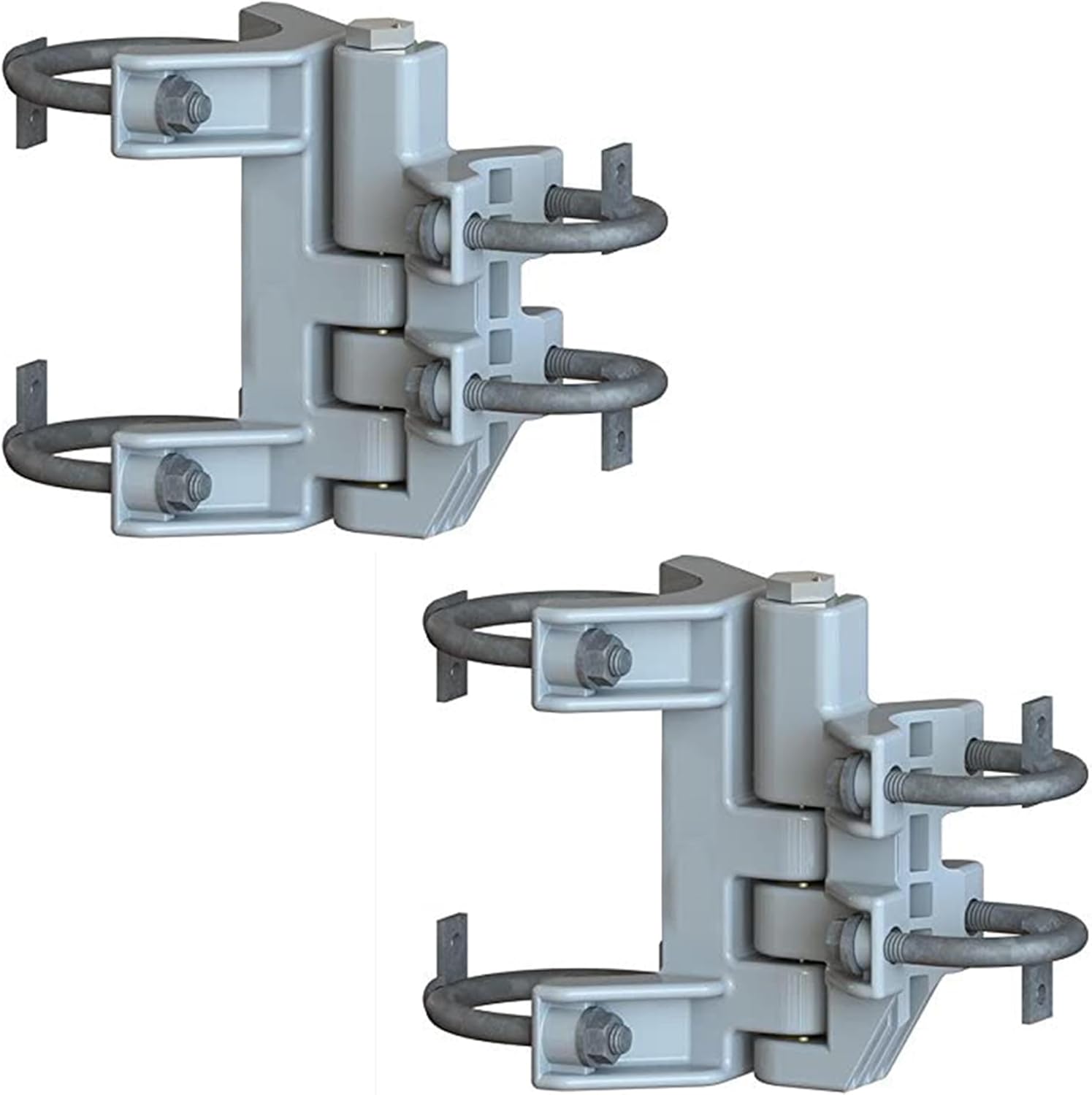 LA Ornamental Pair of Nationwide Industries Multi-Size Chain Link Self-Closing Hinges, Color Gray