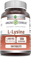 Vista 4 de Amazing Formulas L-Lisina 1000 mg Aminoácidos Suplemento Sin OMG Sin gluten Fabricado en Estados Unidos (90 unidades)