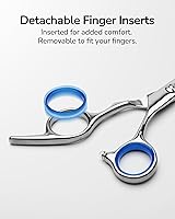 Vista 69 de ULG Tijeras de corte de pelo, tijeras de barbería profesional, tijeras de peluquería, tijeras, navajas para el adelgazamiento del cabello, tijeras