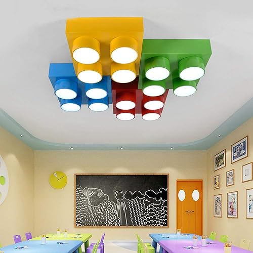 Miniatura 6 de LAKIQ Moderna lámpara de techo empotrada para habitación de los niños, acrílico, creativa, colorida, forma de juguete, habitación de los niños,