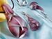 Skyllc Set of Water Drop Shape Spiral Murano Lampwork Glass Bead Pendant Necklace Earrings Purple