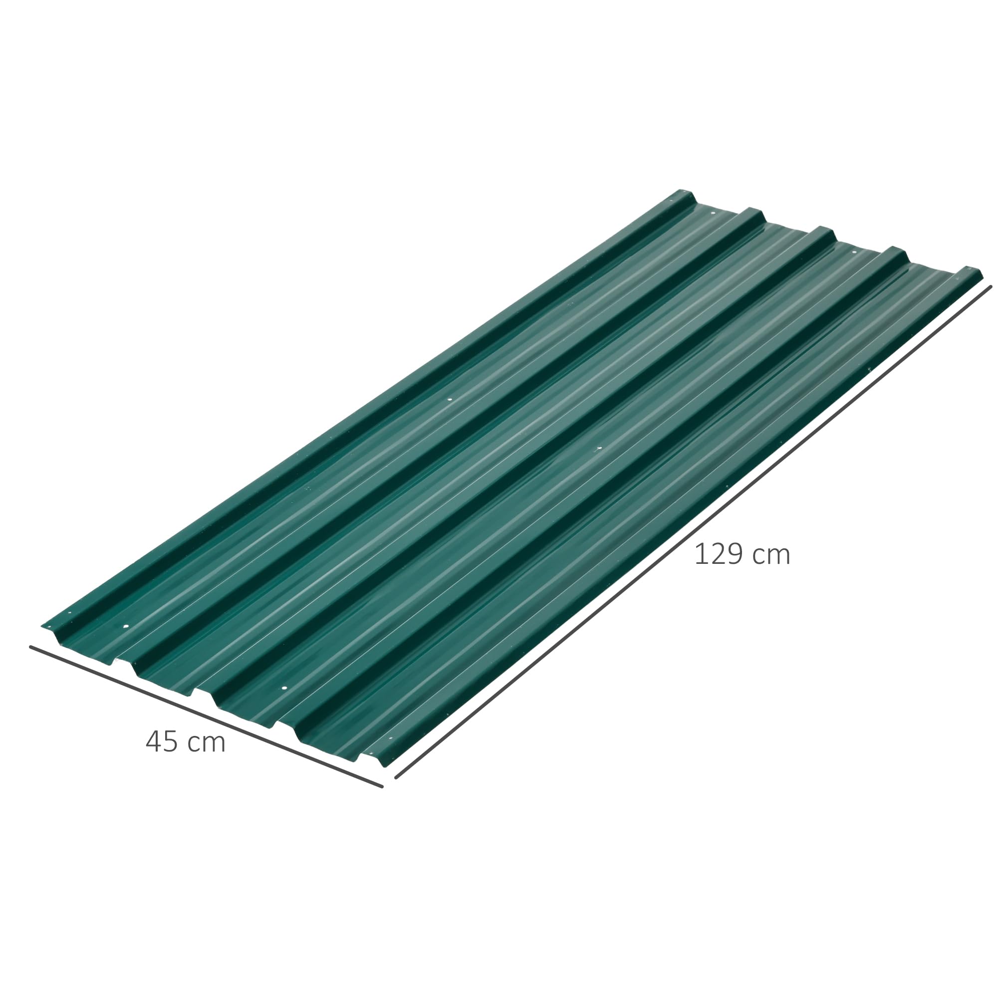 Outsunny 12 Stück Trapezblech 129x45cm 7m² Verzinkt Dachblech 0,25 mm Wetterfest Profilblech Verzinkter Stahl Dachplatten Dachpaneele Stahlblech Wellblechplatten für Dach Gerätehaus Carport Grün