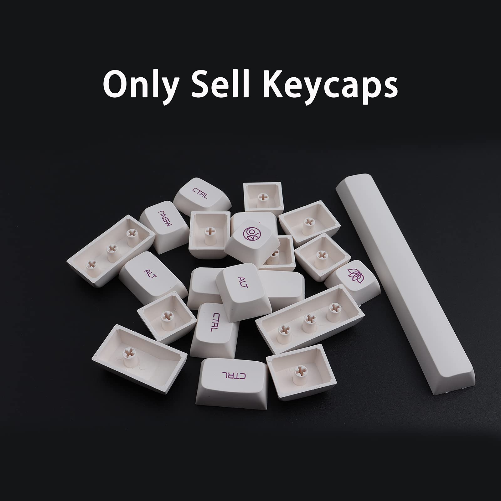 Keycaps, PBT Dye Sublimation keycaps 137 Touches Violet sur Cream Keycaps Profil XDA pour Clavier mécanique à commutateur MX