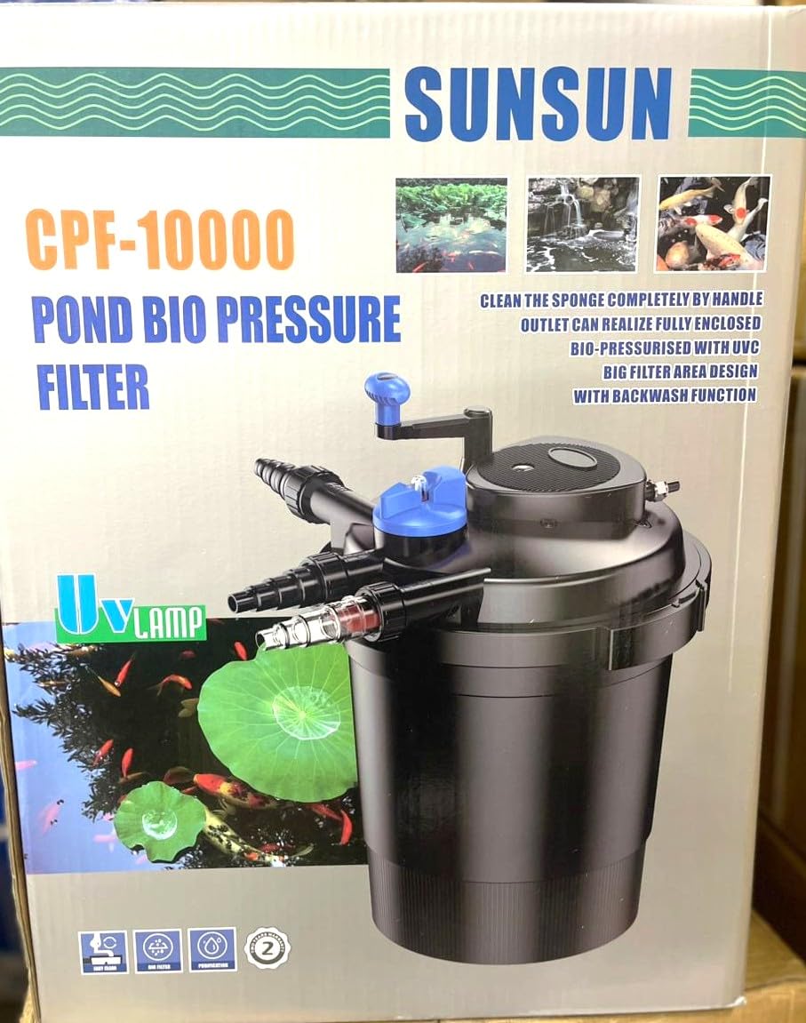 ANM Sales CPF-10000 Bio-Pressure Pond Filter with Integrated 11W UV, Multiple Filtration System, for 6000 litres of Pond with Fish. (Pump Not Included)-image-8