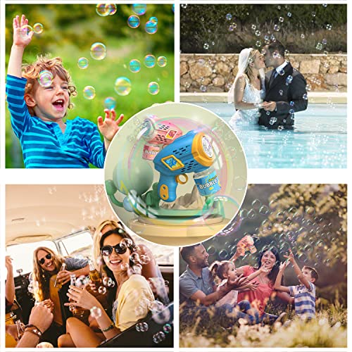 2 Pcs Bubble Machine Gun, Bubble Maker For Kids, Automatic Bubble Blower With 360° Leak-Proof Design, Rich Bubbles, Ergonomic Grip, Fantastic Led Light, Great Summer & Birthday Gift For Kids #TOP6