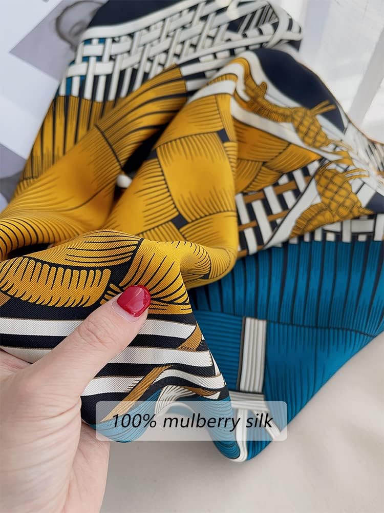 100% Pure Mulberry Silk Scarf 35" Large Square Lightweight Headscarf –Women’s Hair Wraps The shawl-With Gift Packed - Image 7