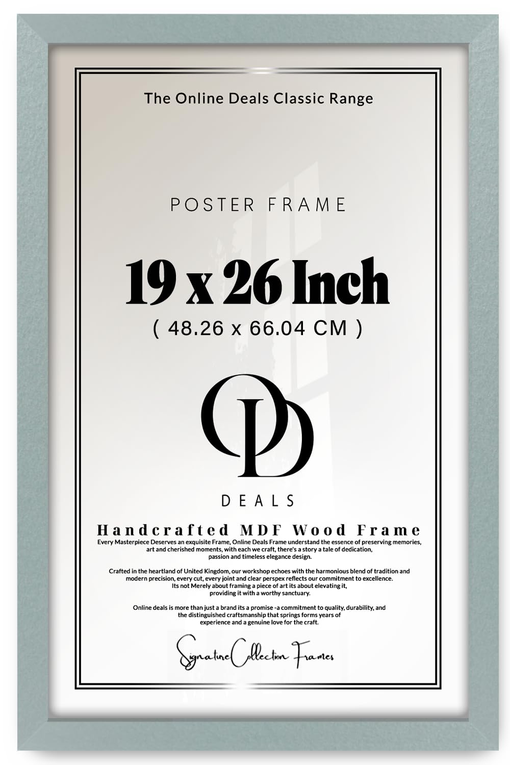 OD Deals | Elegant 19 X 26 Inch Rectangle Poster Picture Presentation With Solid Engineered Wood Finish — (48.26 X 66.04 Cm) Suitable For Portrait And Landscape Display In Silver For Home Office