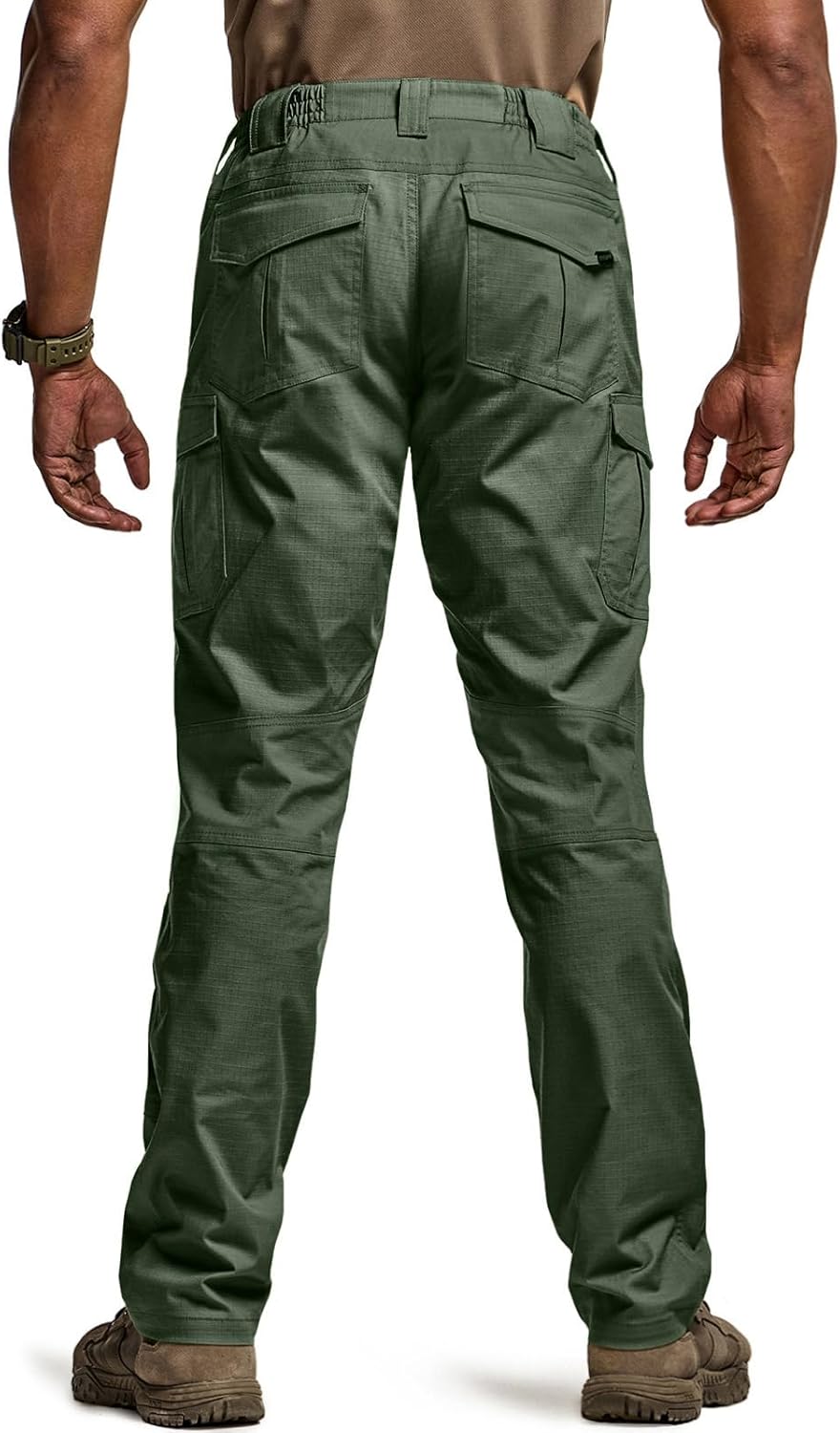 CQR Men's Flex Ripstop Tactical Pants, Water Resistant Stretch Cargo Pants, Lightweight EDC Hiking Work Pants - Image 2