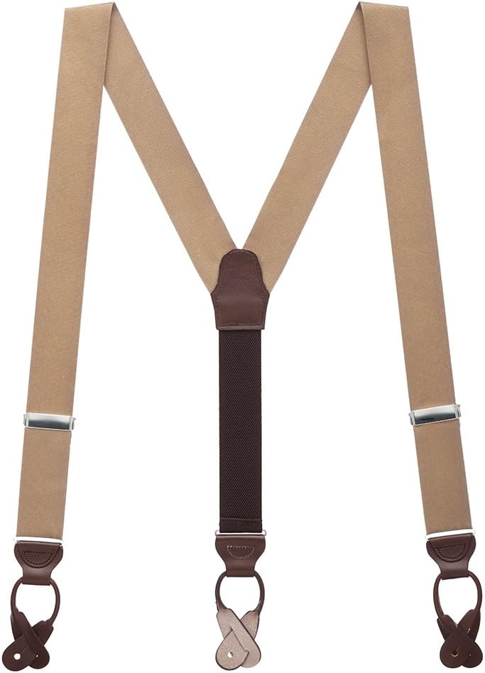 Suspender Store Dressy Grosgrain Suspenders - 1.38-Inch Wide Straps- Y-Back - Button - Array of Beautiful Colors & 2 Sizes