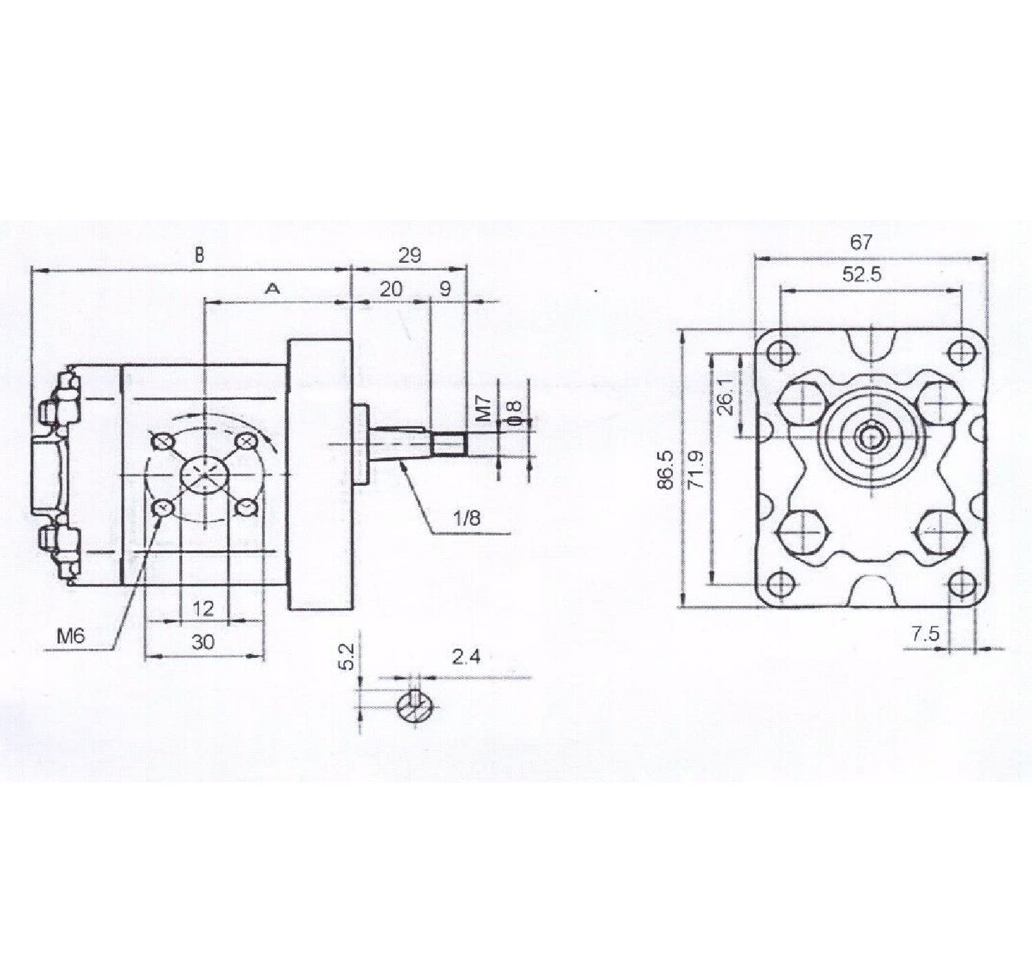 UZMAN Hydraulikpumpe, Zahnradpumpe Fördervolumen 2,1 bis 3,7 cm³/U (3,2 ccm)