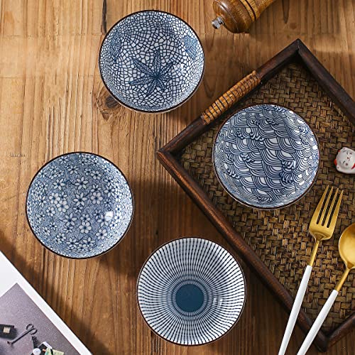 ZPPLD 4 Ciotole Ceramica Set,Ciotola Colazione,350 Ml Ciotole Per Dessert In Ceramica, Ciotole Per Insalata,Gelato,Salse Per Salse,Biscotti, Dessert,Noci,Frutta - immagine 6