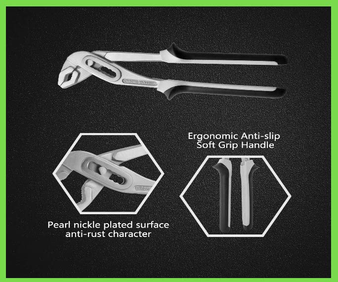 DARIT Smash QUICK-ACTION 10" Inch WATER-PUMP PLIER with Chrome Vanadium Steel Construction (Straight Jaw Design) 3