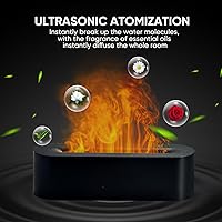 Vista 6 de Essential Oil Diffuser, Fireplace Fire Flame Aromatherapy Diffuser, 150ml Ultrasonic Cool Mist Humidifier, Scent Aroma Diffuser with 7 Colors Light