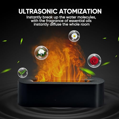 Miniatura 6 de YALEDI Difusor de llama para chimenea, difusor de aceite esencial de aromaterapia, humidificador ultrasónico de niebla fría de 5.1 fl oz para