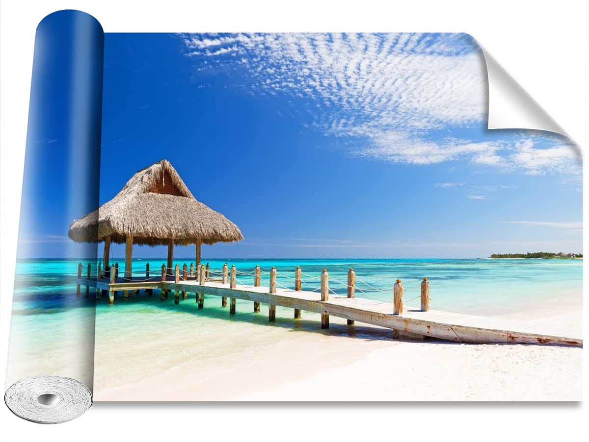 Papier Peint Plage Blanche Tulup pour Agrandir une Petite Pièce