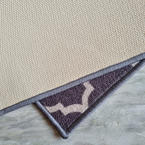 Image of Matz&More Anti Slip Multipurpose Floor Mat, 40x60cm, for Door, Entrance, Bathroom, Bedroom, Kitchen, Office, Trellis Dark Brown
