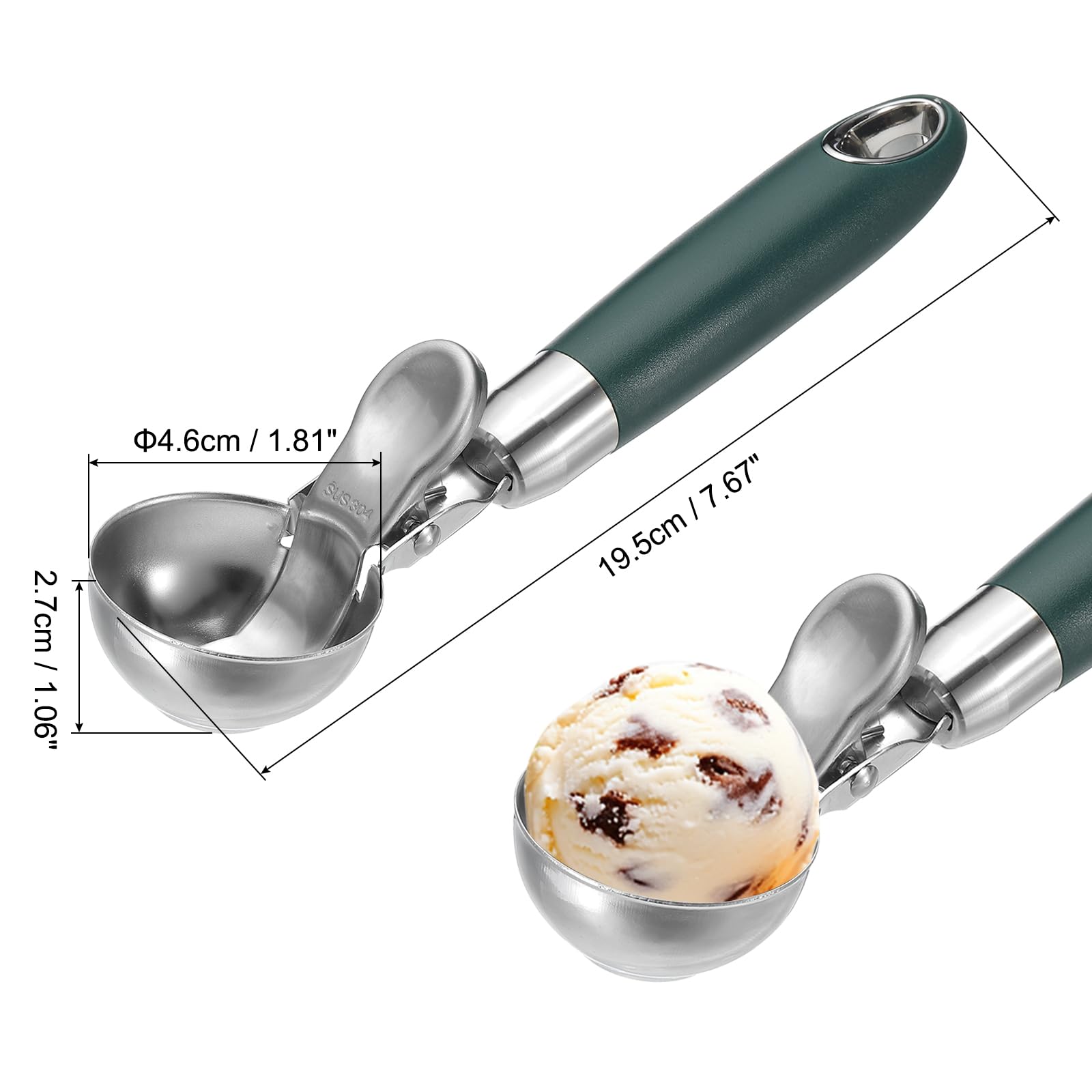 PATIKIL 4 Ounce Ice Cream Scoop with Trigger - Image 2