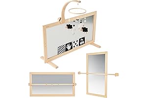 Montessori 3-in-1 Baby Pull Up Bar and Shatterproof Mirror