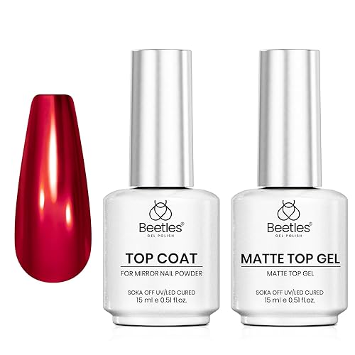 Miniatura 24 de Beetles Builder Gel & Gel Base y capa superior, 3 piezas de 0.3 onzas líquidas de gel de construcción para uñas, juego de acabado brillante y larga