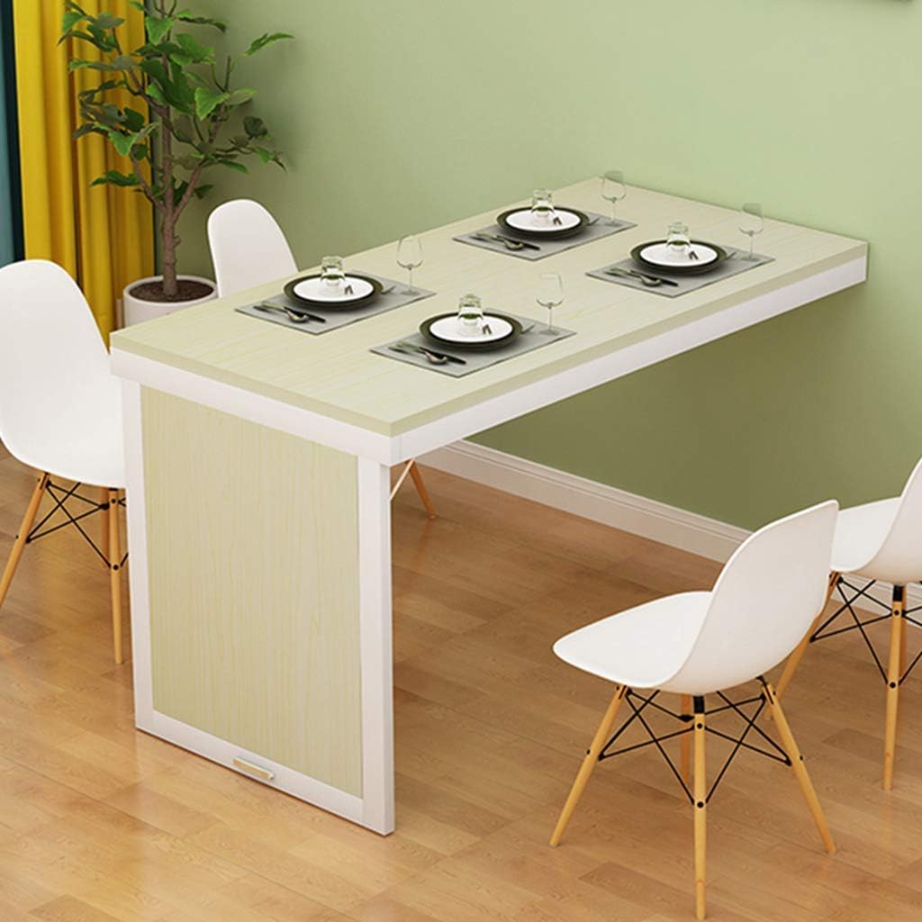 JATIBOSH Solid Wood Wall-Mounted Folding Drop-Leaf Table,Heavy Duty Bench Table Bracket Computer Table Desk Kitchen Dining Table,for Office/Laundry Room