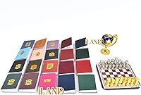 Vista 3 de iLAND Accesorios de casa de muñecas en miniatura para muebles de casa de muñecas, juego de ajedrez mini globo de libro para sala de estudio de casa