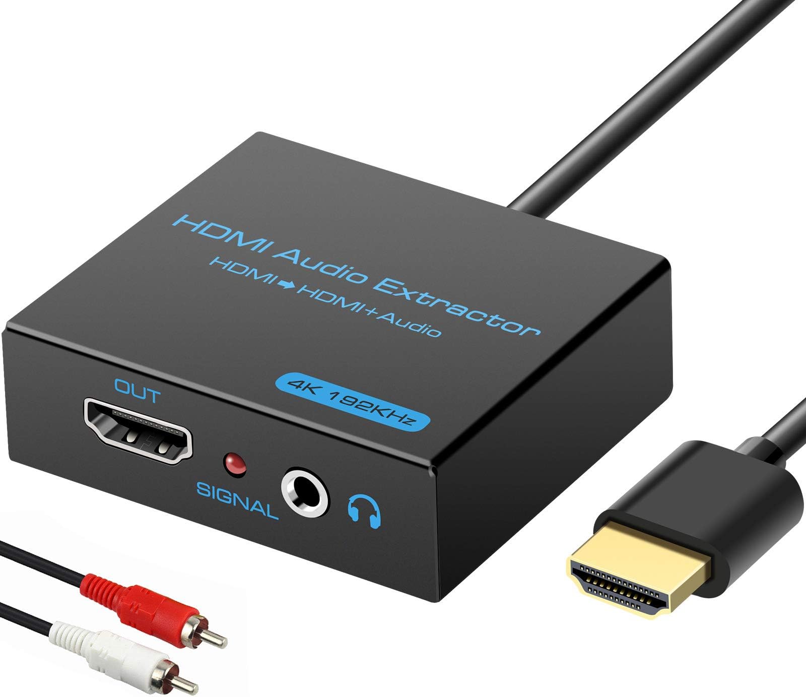 HDMI Audio Extractor Splitter 4K 3.5mm Adapter Converter with AUX RCA L or R Stereo Output Support 1080P 3D Compatable for PS4 Fire Stick Blu Ray Player etc
