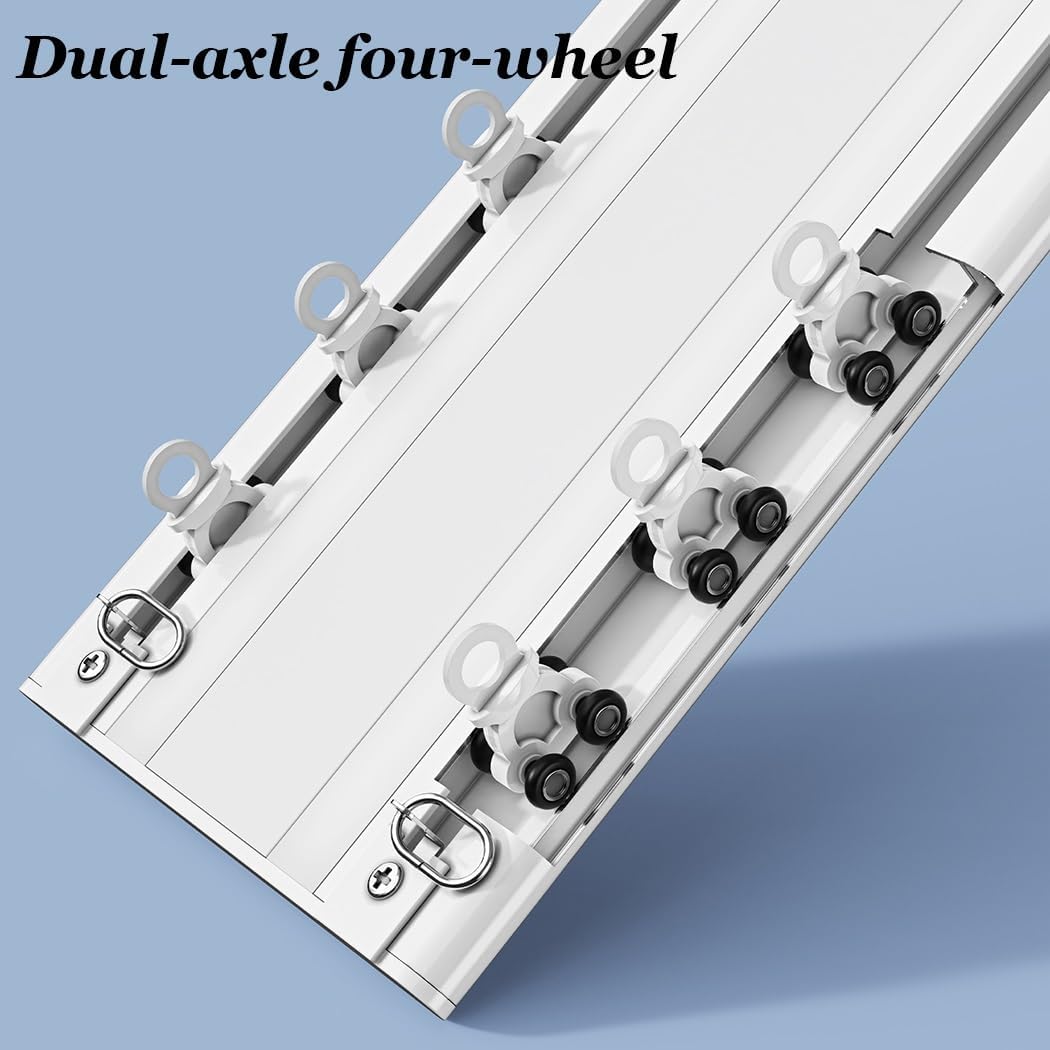 Double Curtain Rail Track System Aluminum Ceiling Set 70-600CM(135CM (4.4FT))
