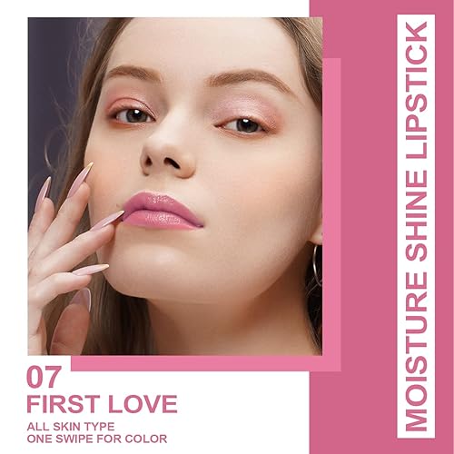 Miniatura 7 de Oulac Lápiz labial Warm Pink Shine - Lápiz labial hidratante con brillo, bálsamo labial con tinte, acabado jugoso con brillo transparente, fórmula