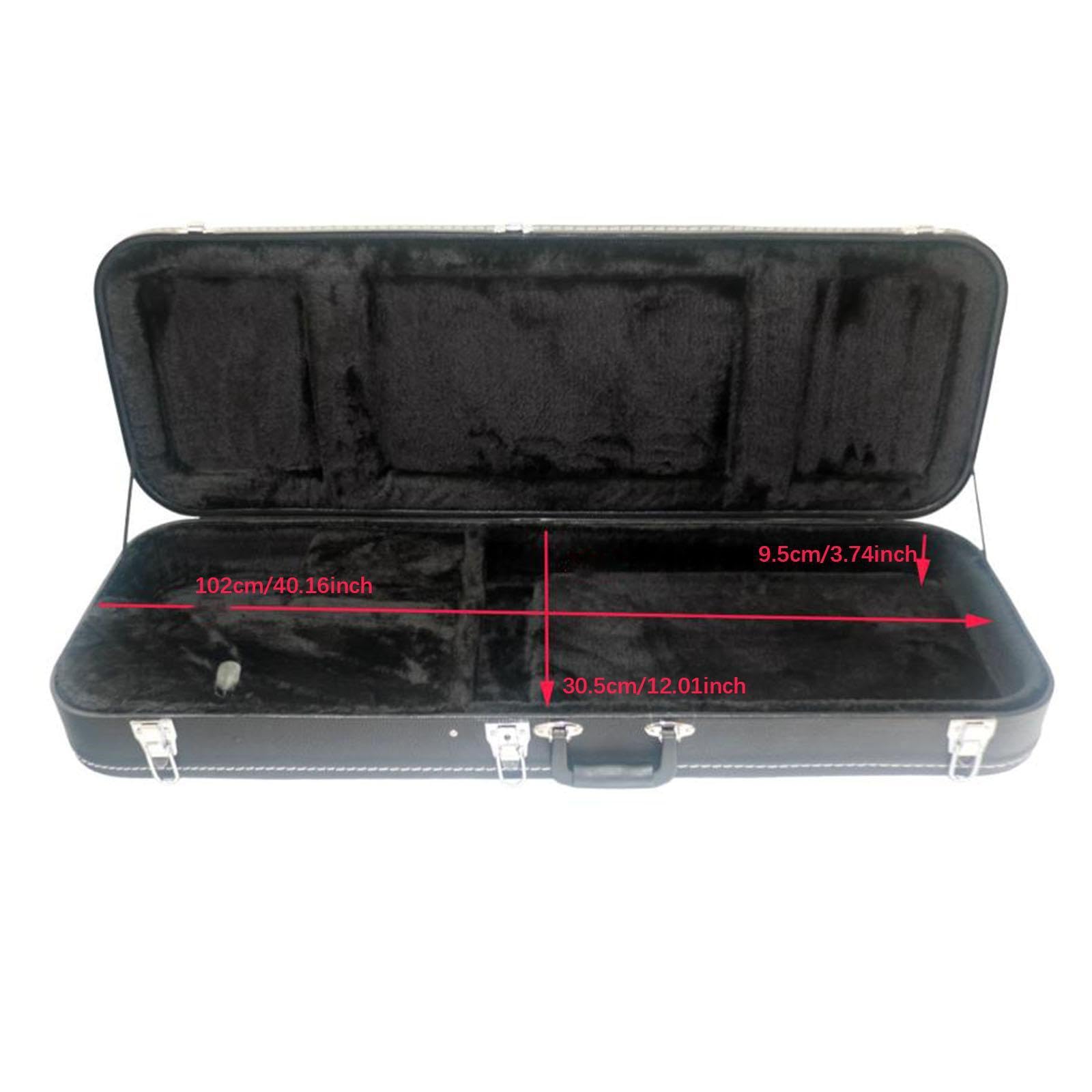 Estuche rígido para guitarra, ideal para músicos que viajan con guitarras eléctricas. El mástil tiene un acolchado para evitar grietas. El