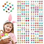 AUGSUN Easter Stickers Earrings, 240pcs Easter Stick on Earring 3D Gems Stickers Self-Adhesive Sticky