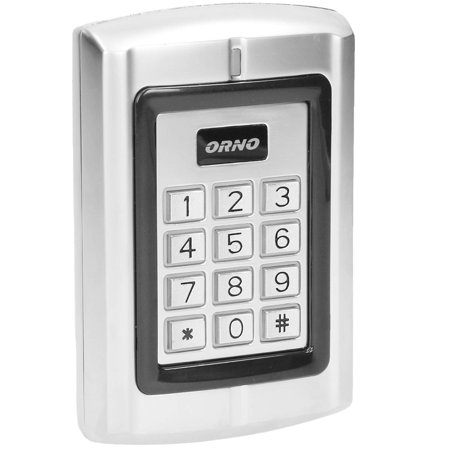 Orno ZS-802 Wasserdicht Codeschloss mit Kartenleser und Kontaktlose Schlüsselanhängerleser, Eingebauter Speicher, silber