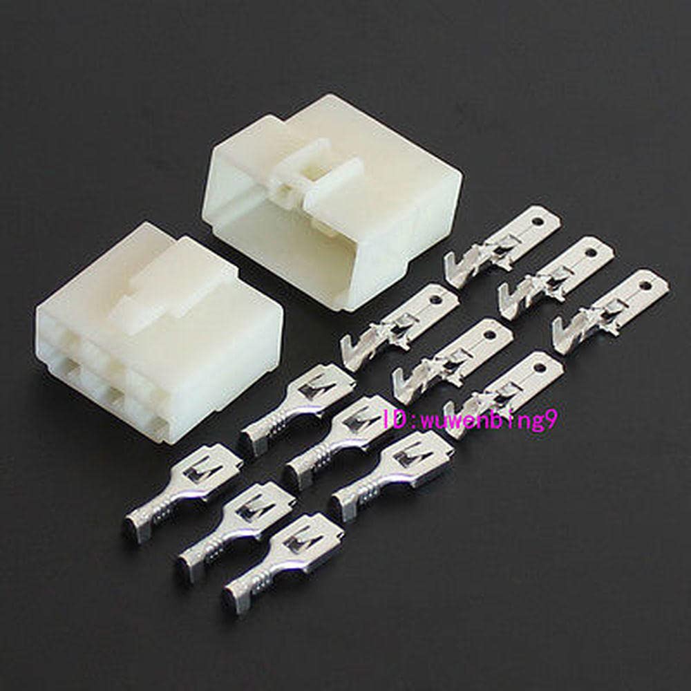10 Sets 6 pin connectors Men and Women The plugin 6.3mm Copper terminals