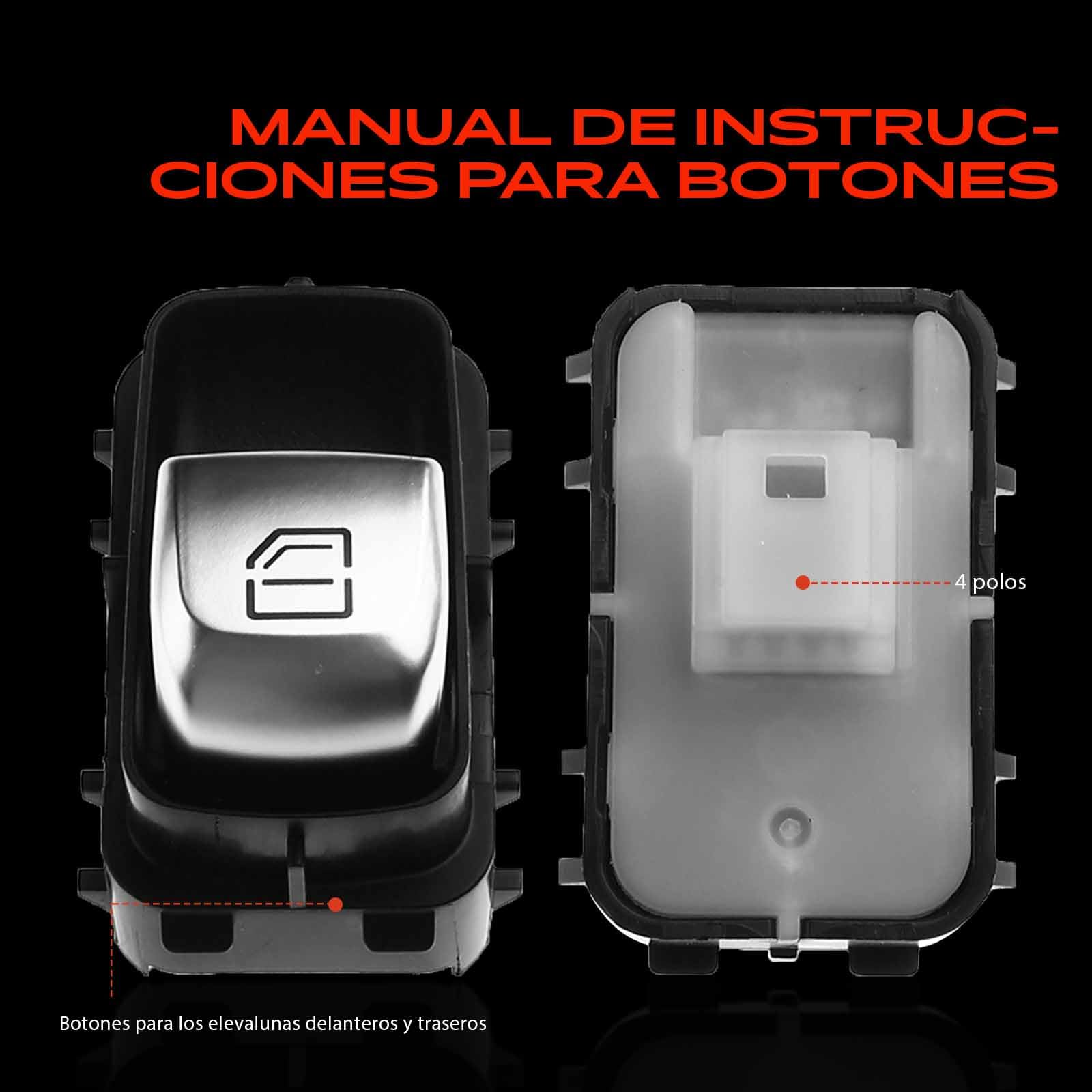Frankberg Interruptor del regulador ventana delantero derecho trasero de | Compatible con: GLC Coupé C253, Clase S V222 W222 X222, Clase V W447, GLC X253, Vito Mixto (Doble Cabina) W447