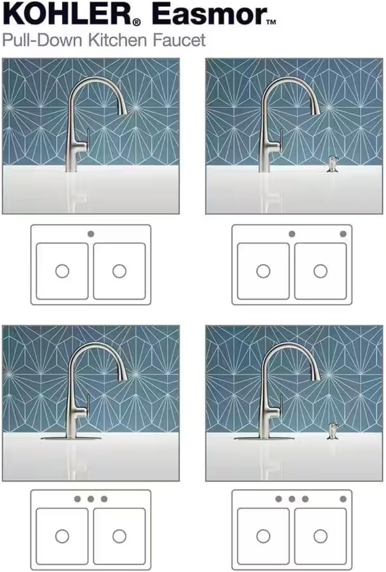 Easmor Single-Handle Pull Down Sprayer Kitchen Faucet in Vibrant Stainless