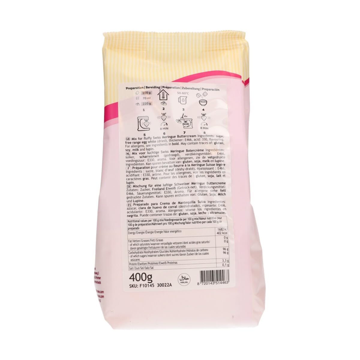 FunCakes Preparado para crema de merengue suizo 400 g para decoración de tartas