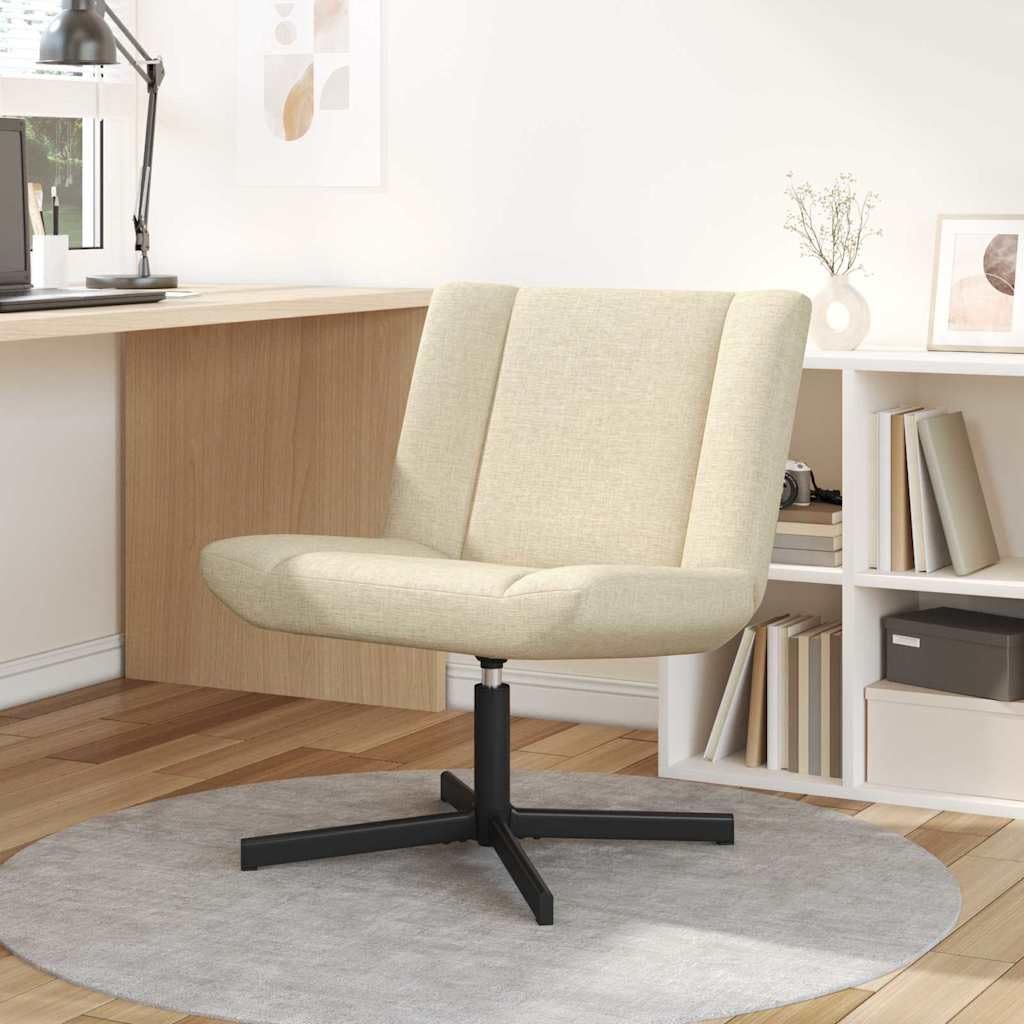 Chaise pivotante crème 63x75x76 cm avec cadre en métal pour le salon