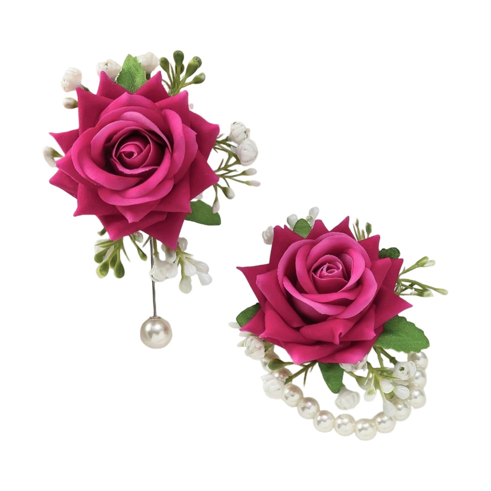 Msioytog Rose Artificial Wrist Corsages Bridesmaids Rose Wedding Wrist Corsage for Wedding Photoshoots Ceremony Flower