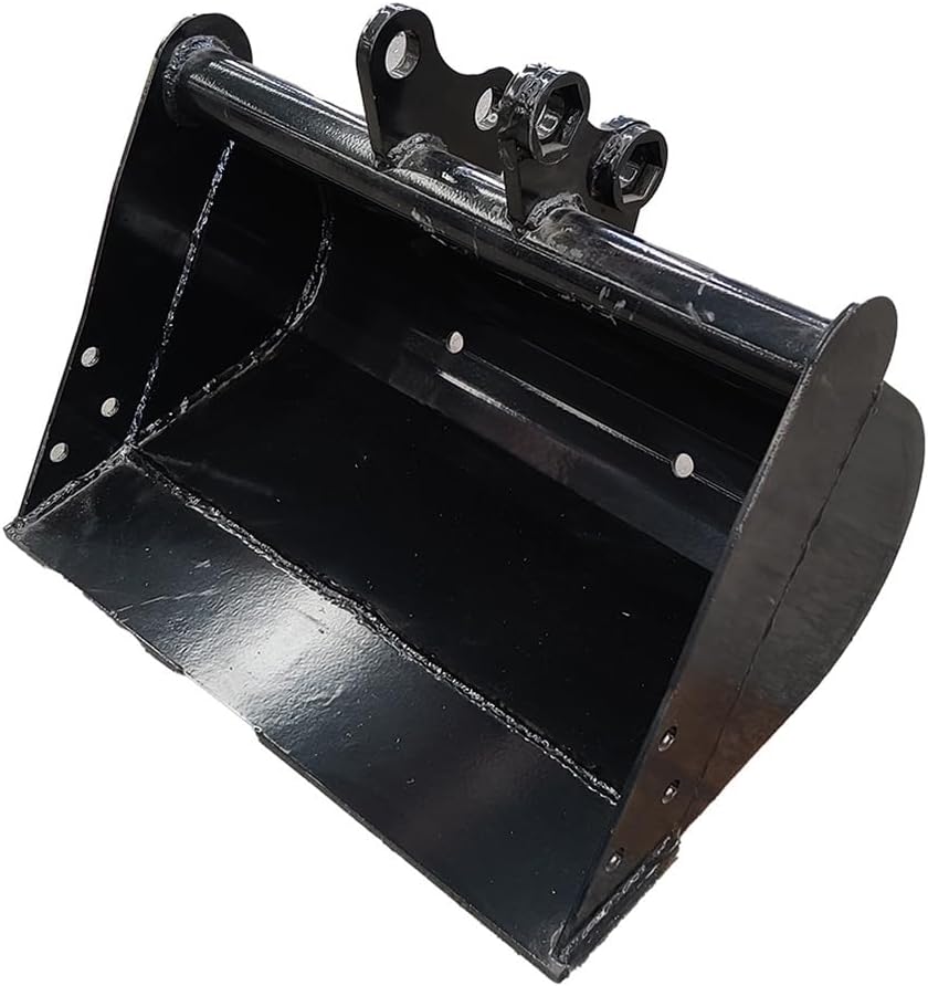 500mm Plain Mud Bucket Grading Attachment for Mini Excavators, Flat Tooth Backhoe Bucket with 25MM Hole & 90MM Wheelbase