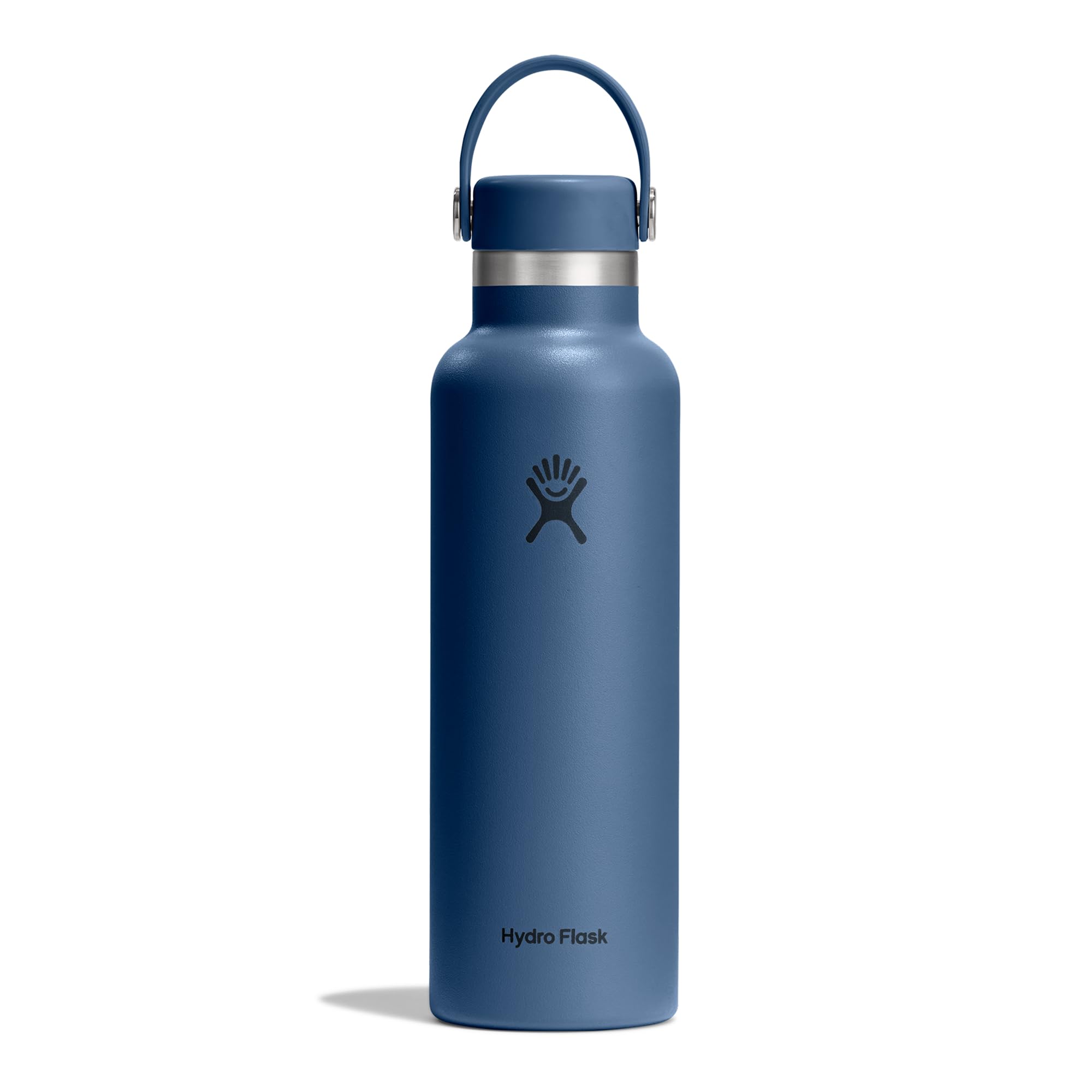 Hydro Flask – Standard Flex Cap 621 ml (21 oz) Bottle – Stainless Steel, Leakproof, Cupholder Compatible – Insulated Cold 24 Hrs & Hot 12 Hrs – Harbor Blue