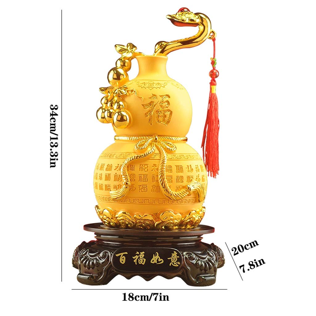 Décoration Feng Shui Gourde Décoration Chanceux Feng Shui Décoration Meilleur cadeau de félicitations de pendaison de crémaillère, décoration pour la chance et la richesse Parfait pour votre maison o