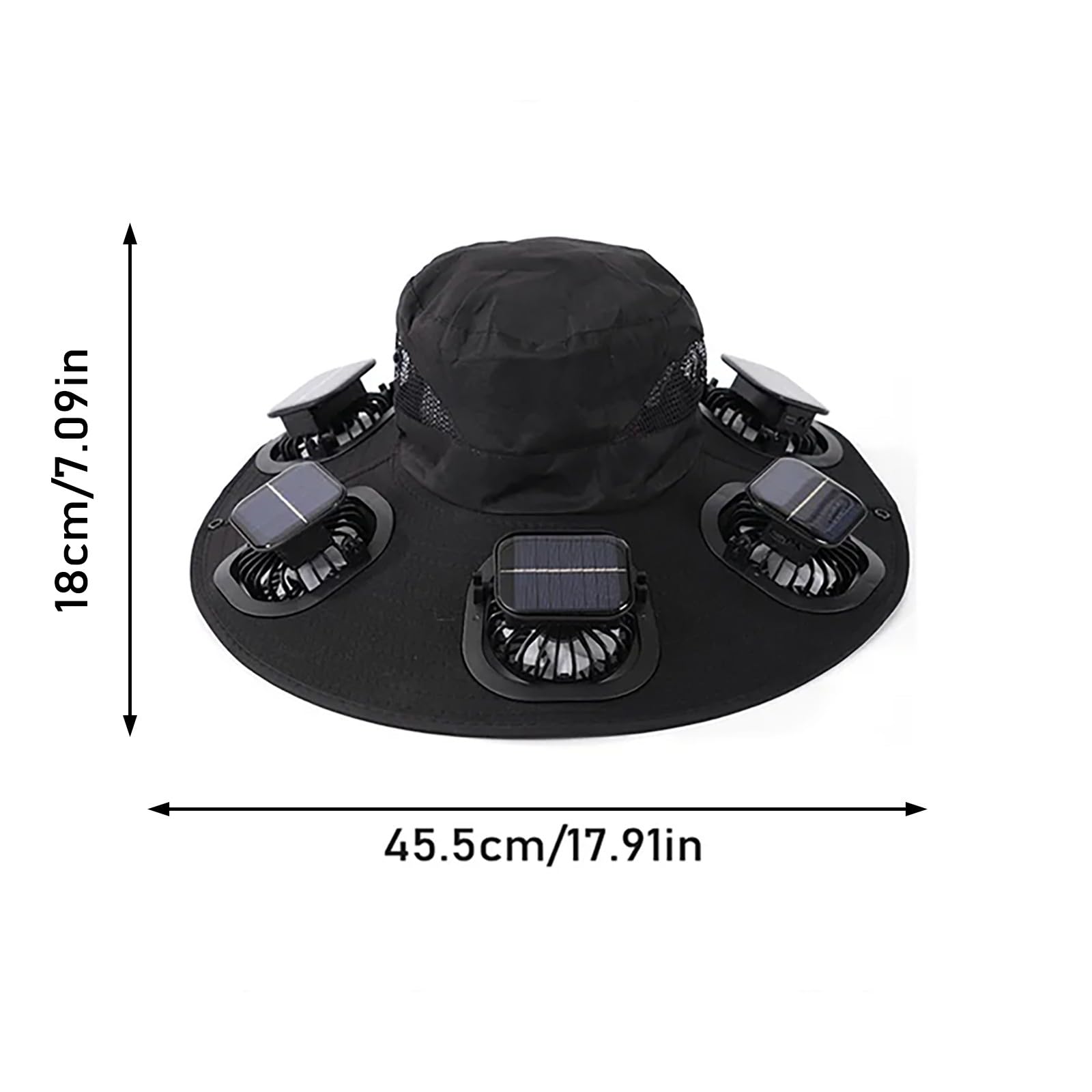 Chapeau de Soleil à Larges Bords pour l'extérieur, modèle 2026, avec 2 Ventilateurs solaires Amovibles et Protection UPF 50+. Idéal pour la randonnée et la Plage.