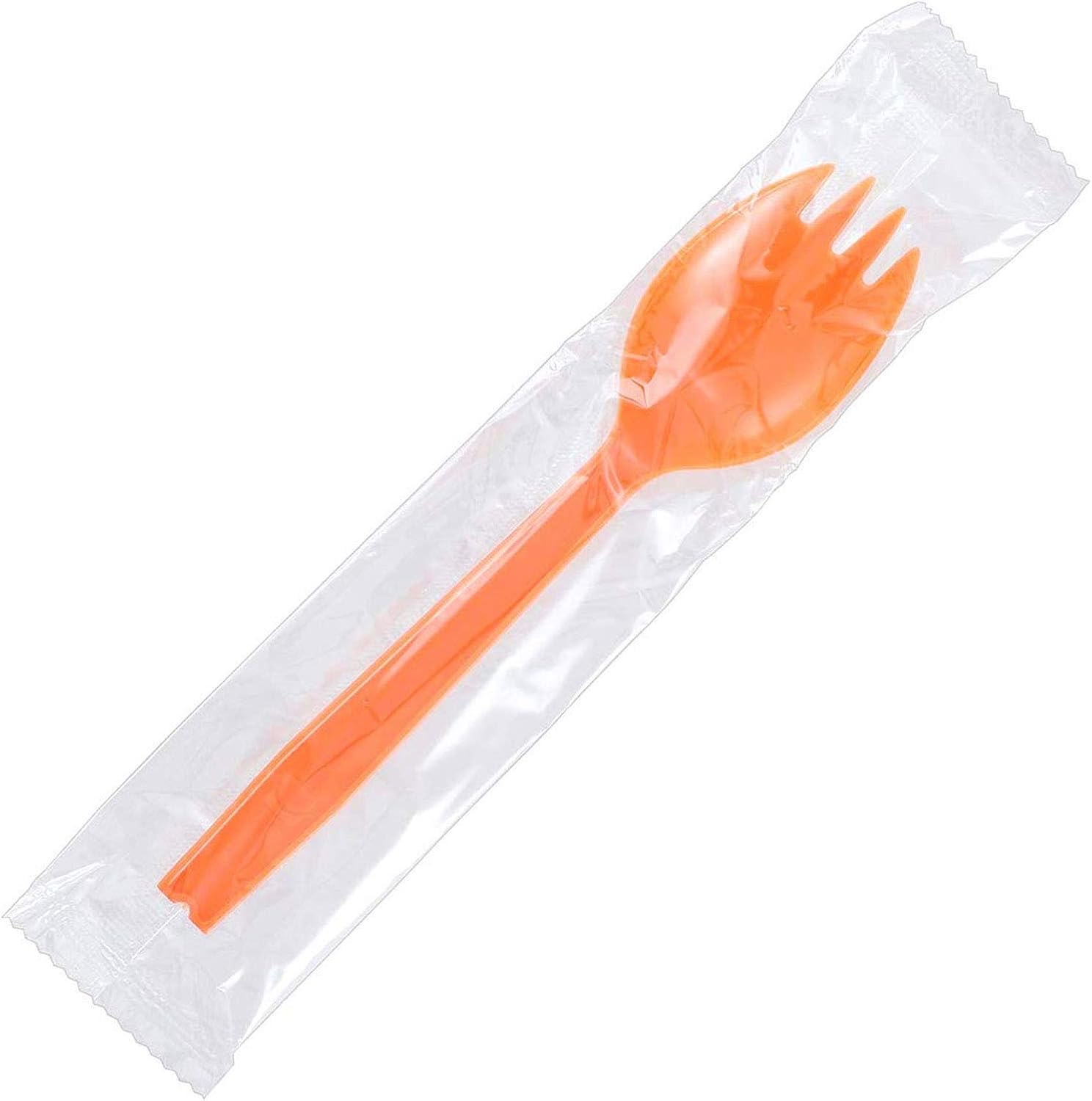 Nagao 200861 Disposable Spoons, 6.3 inches (16 cm), Orange, Individually Packaged, Set of 100