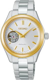 SEIKO 精工腕表 女士 SEIKO SEIKO SELECTION 机械 日本制造 开放式心形, 表盘白色 银色&黄金 2026年发售款, 手链类型