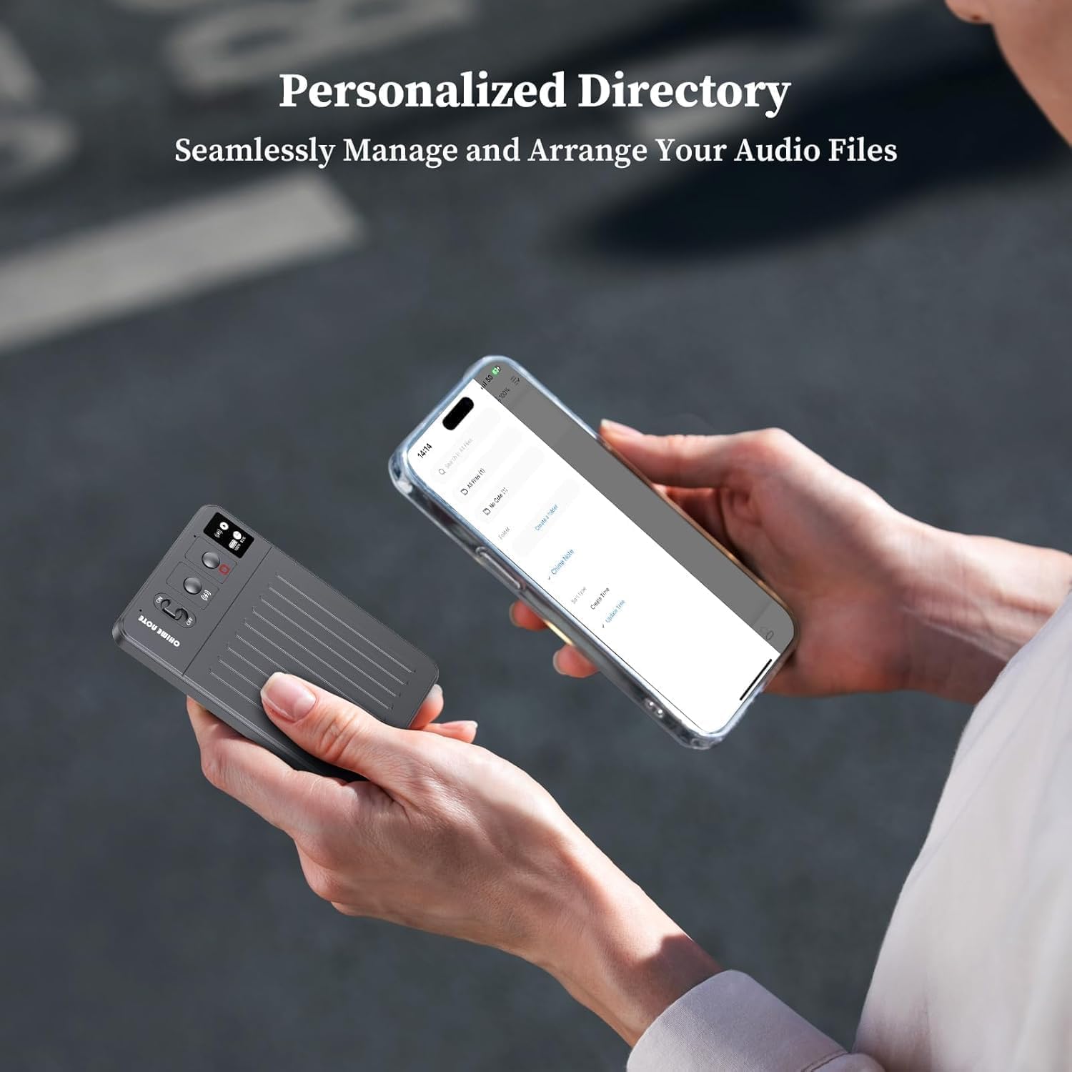 Chime Note AI Voice Recorder - 64GB with Free Transcribe & AI Summary by ChatGPT, APP & Web Control, 121 Languages, Wireless Charging, for Meetings/Calls Gray