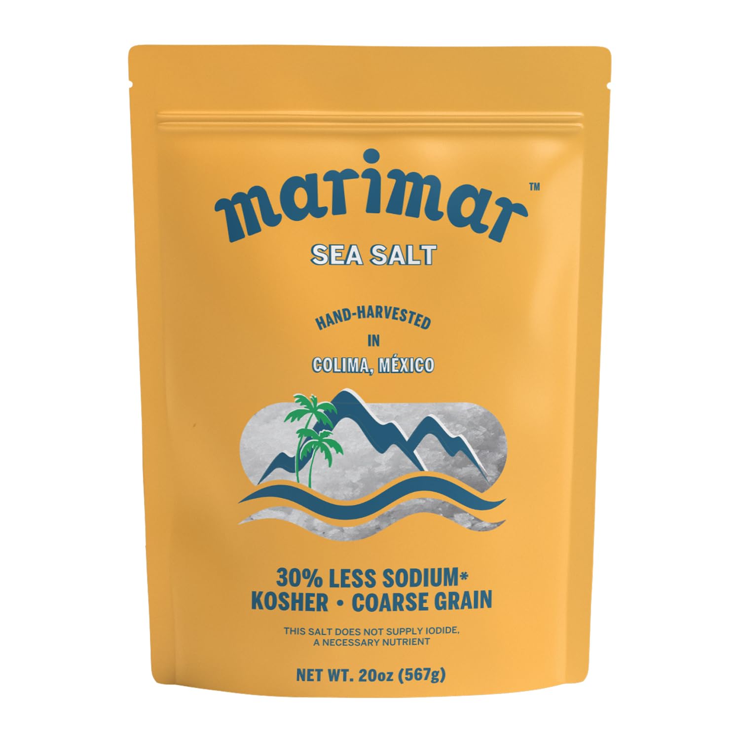 Marimar Sea Salt, Naturally Low Sodium, Coarse Grain, Kosher, 20oz