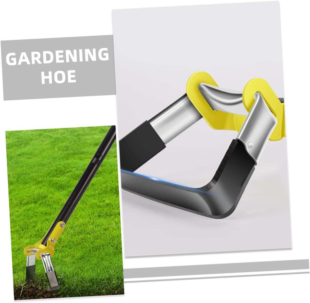 Toyvian 1.2m Garden Hoe Ergonomic Handle for Weeding and Soil Loosening Lightweight Hand Tool for Gardening for Flower Beds and Lawn Maintenance