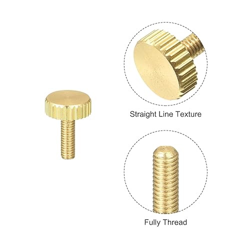 Miniatura 4 de uxcell Tornillos moleteados para pulgar, pernos planos de latón M3x10mm, sujetadores para PC, electrónicos, mecánicos, 8