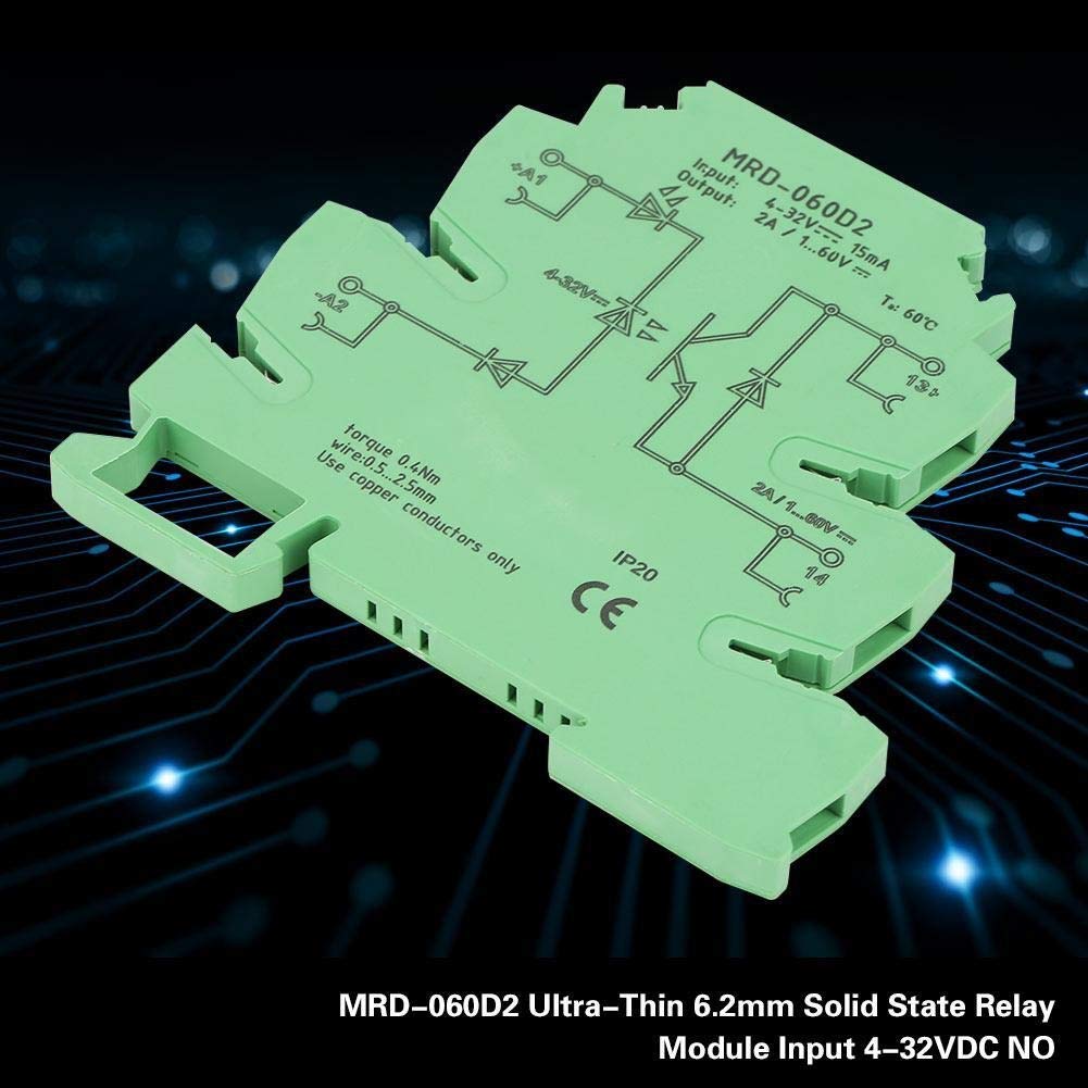 Moduł przekaźnika, MRD-060D2 ultracienki 6,2 mm moduł przekaźnika półprzewodnikowego wejście 4-32 V DC NIE