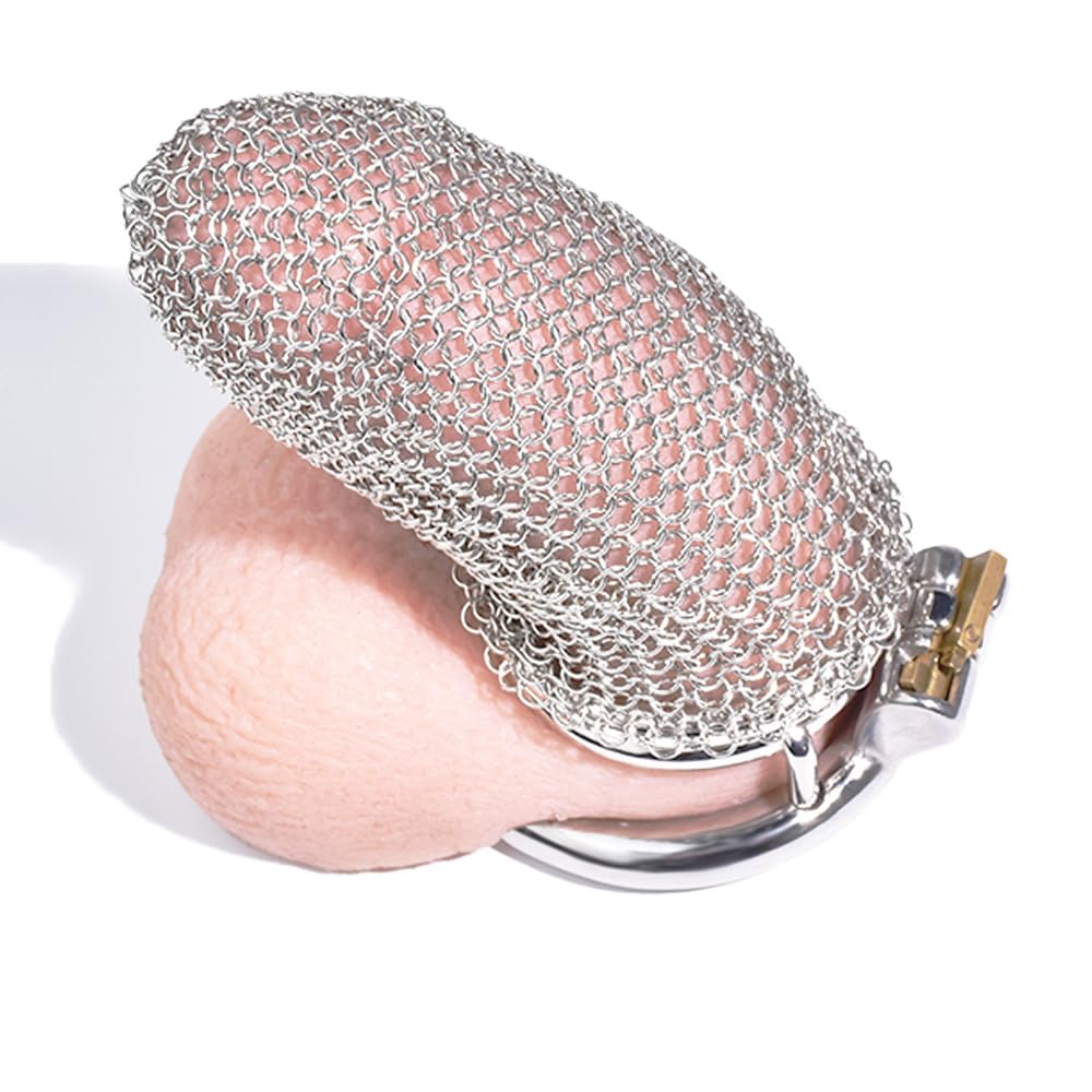 Metal Chastity Cage for Men Small Flat Chastity Cage Uomo Sissy Cintura Di Castità Maschile Metallo Cock Cage Erotitici Sexy Per Coppie (55MM,195#)