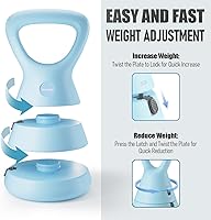 Vista 2 de Adjustable Kettlebell, 5lb 9lb 15lb Kettlebell Weights Set, Ergonomic Design & Wide-Handle for Home Gym, Full-Body Workouts Strength Training and